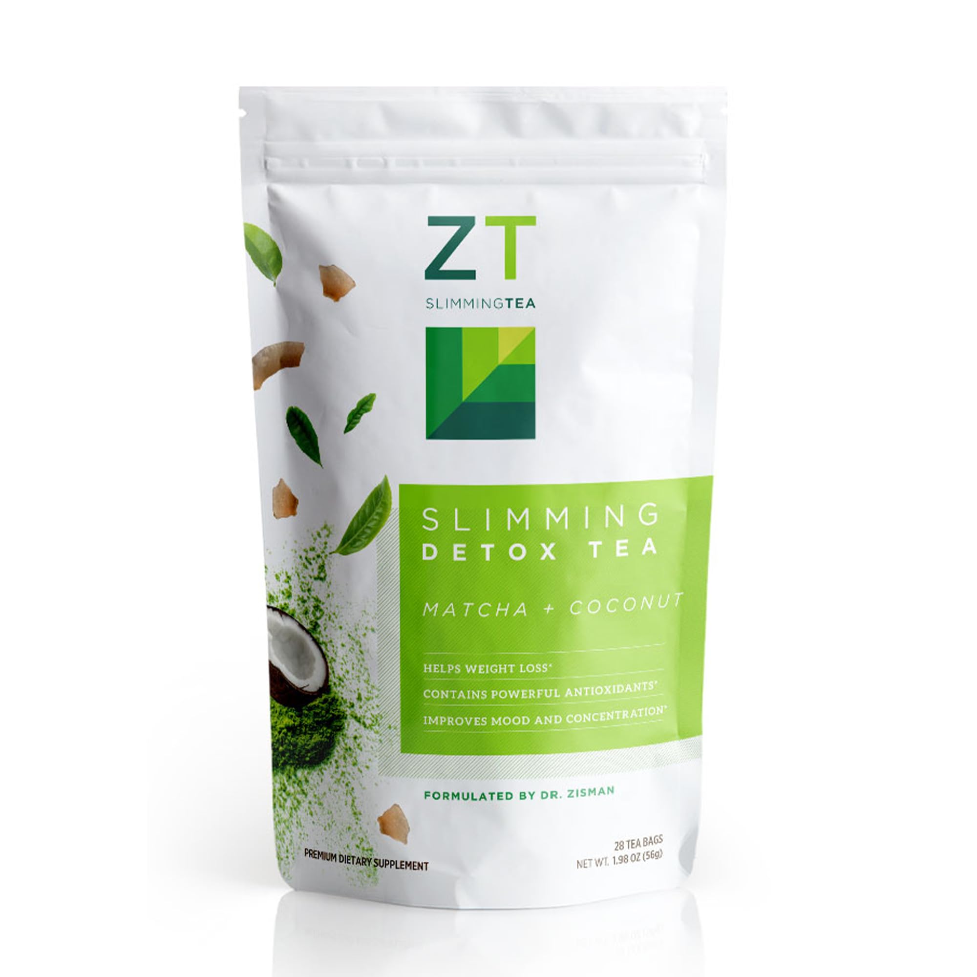 AMS SLIM５boxes detoxDETSsss Amazon.com : Dr. Zisman ZT Slimming - Matcha-Coconut Herbal Tea